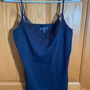 LOFT black Lace Trim Camisole